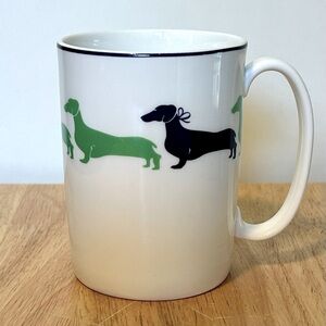 Kate Spade Wickford Dachshund Mug - Navy Blue and Green